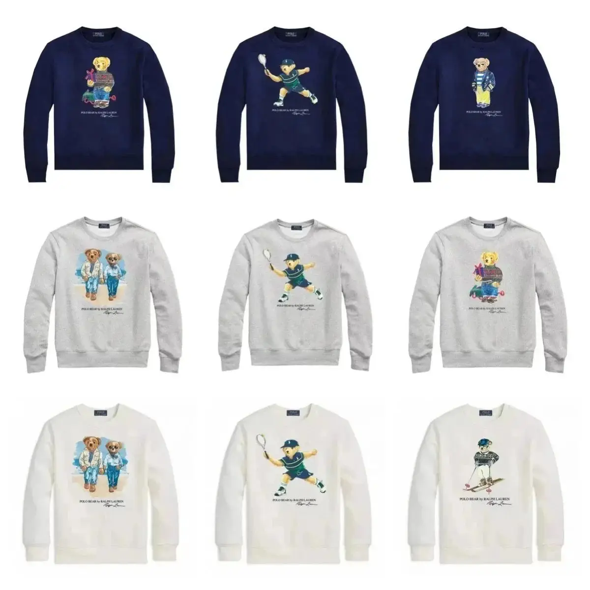 Ralph Lauren Polo Bear Sweatshirts [Autumn/Winter Fashion Print Long Sleeve]