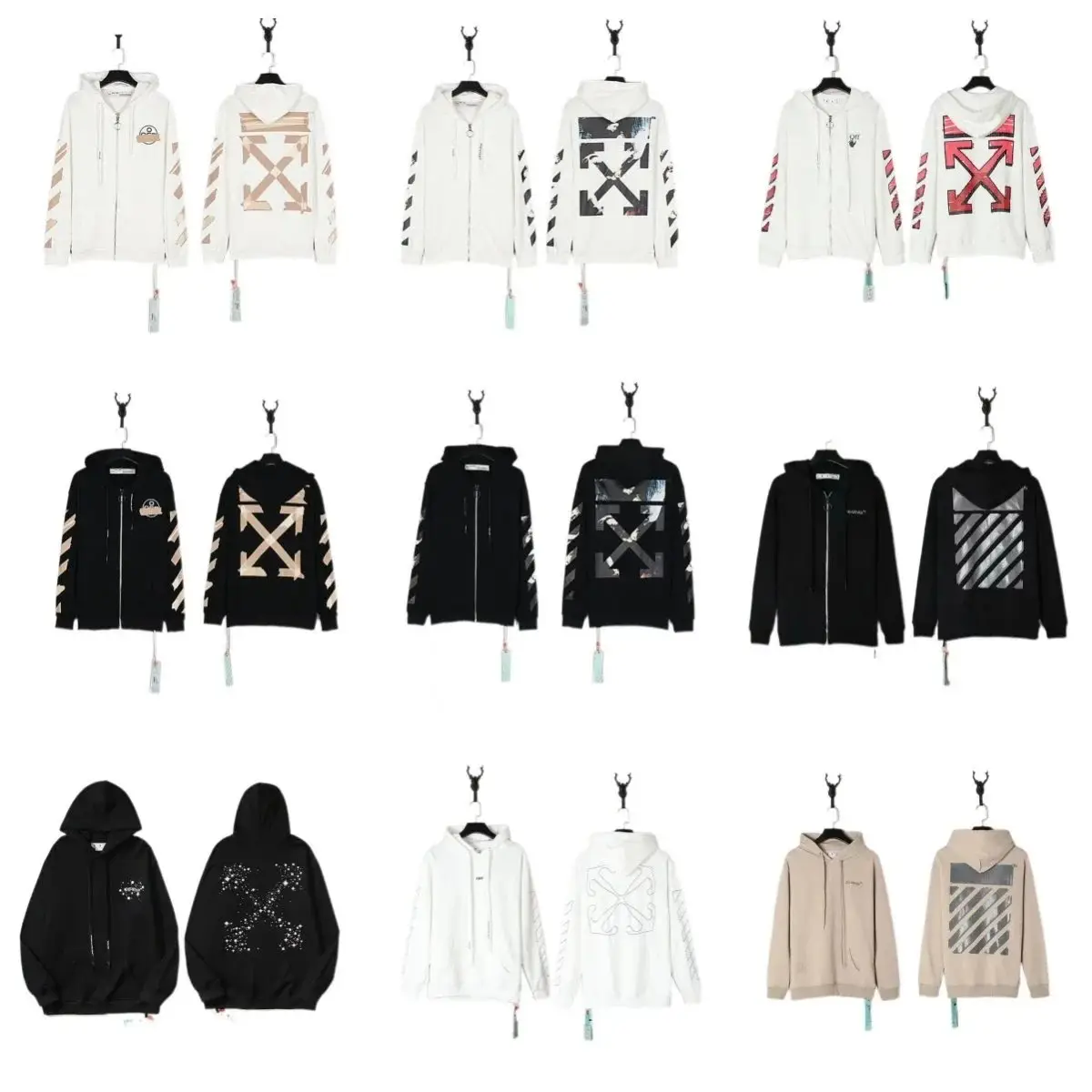 Off-White Hoodie with Arrow Print