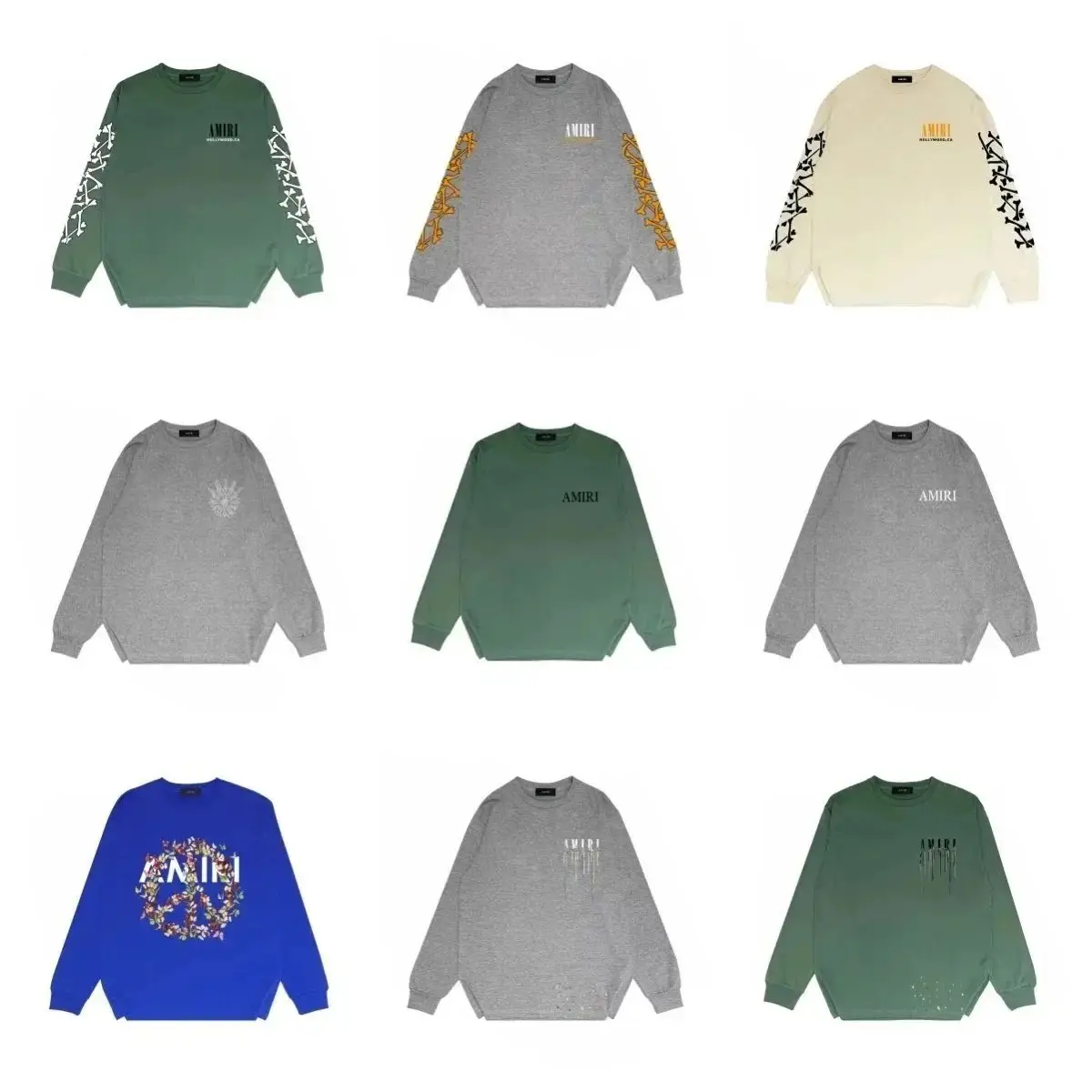 AMIRI Long Sleeve Sweatshirt for Men and Women [Multiple Designs]