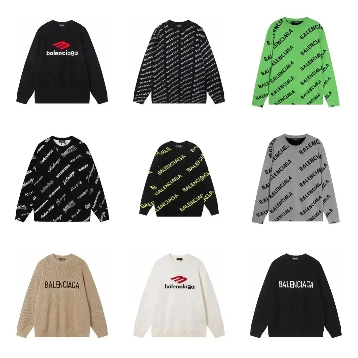 Balenciaga Logo Print Sweaters [26 styles]