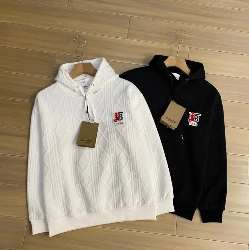 Burberry Cable Knit Hoodie White and Black Options