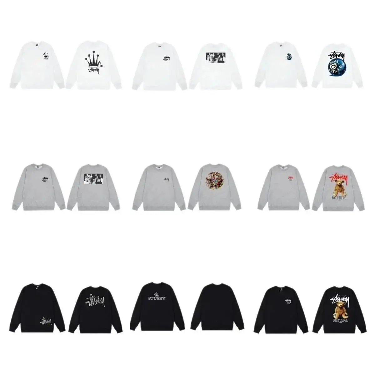 Stussy Crew Neck Sweatshirts [Autumn/Winter Heavy Terry