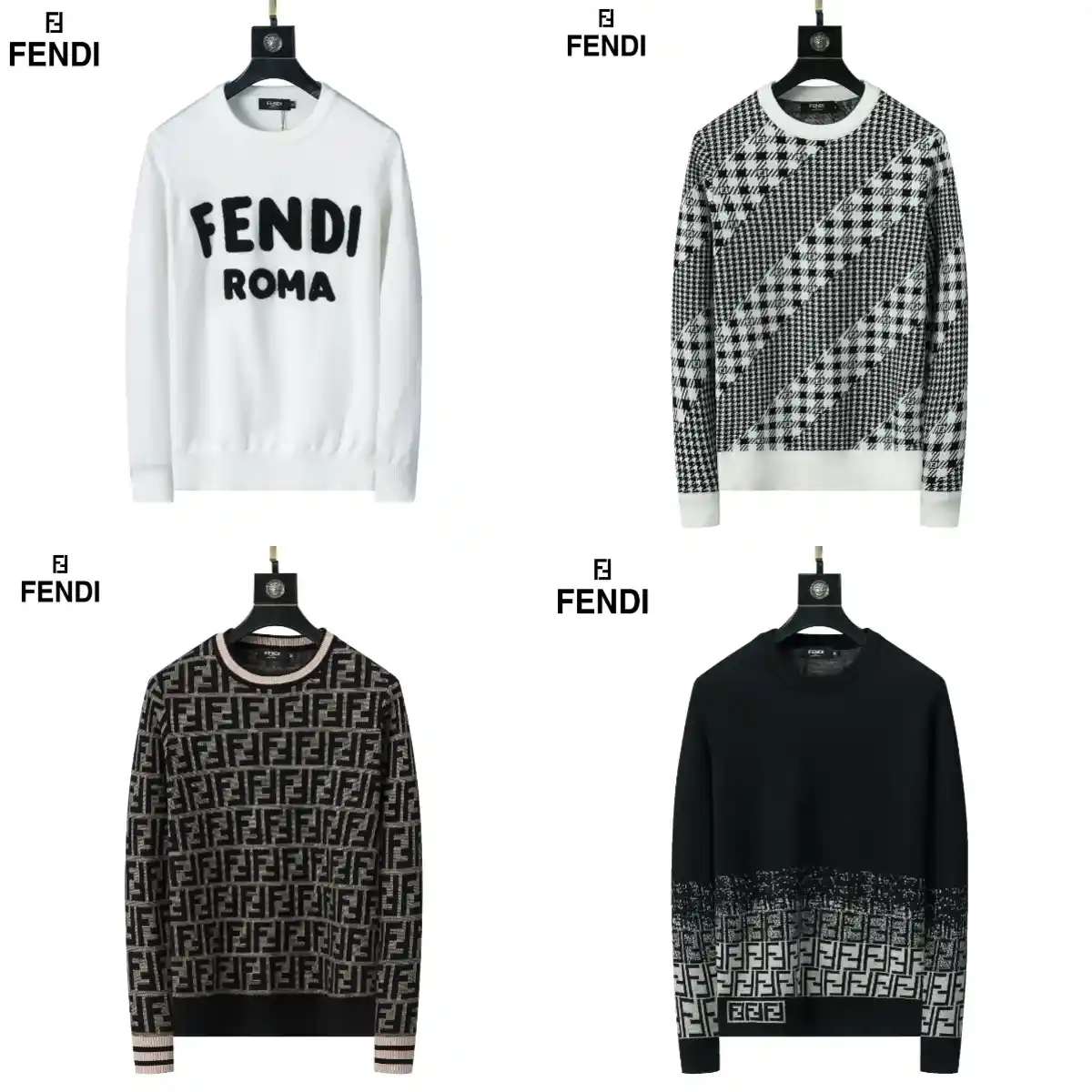 Fendi FF Sweater / Roma Sweater / Houndstooth Pattern Sweater [4 styles]
