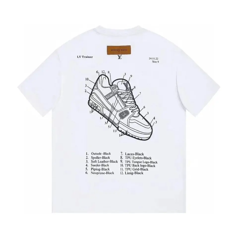 Trainer T-Shirt - White Sneaker Blueprint Design