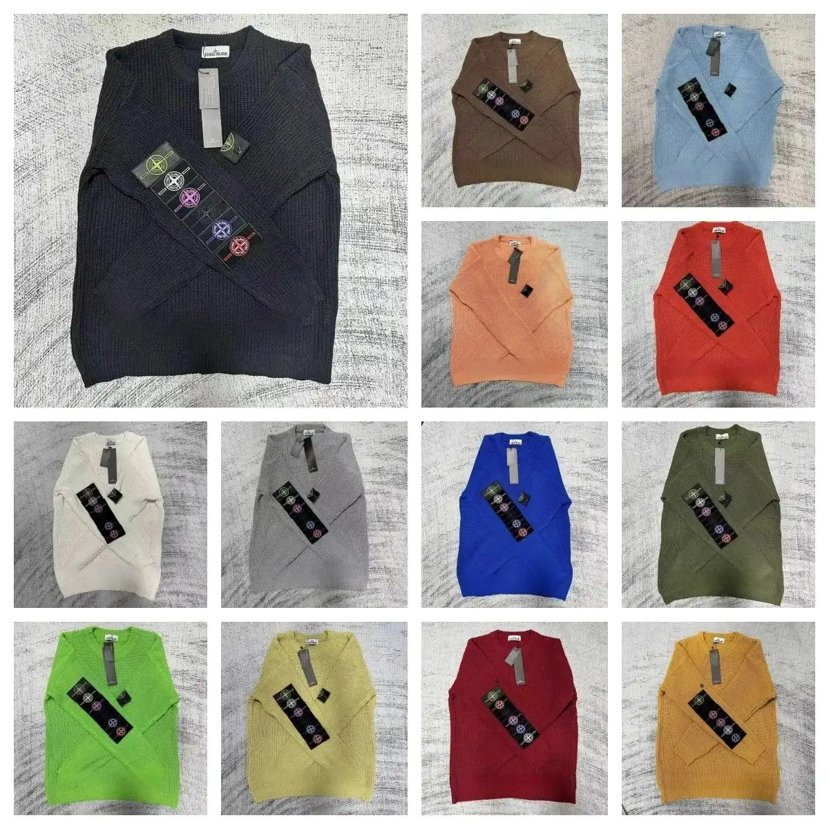Stone Island Ribbed V-Neck Sweater [14 styles]