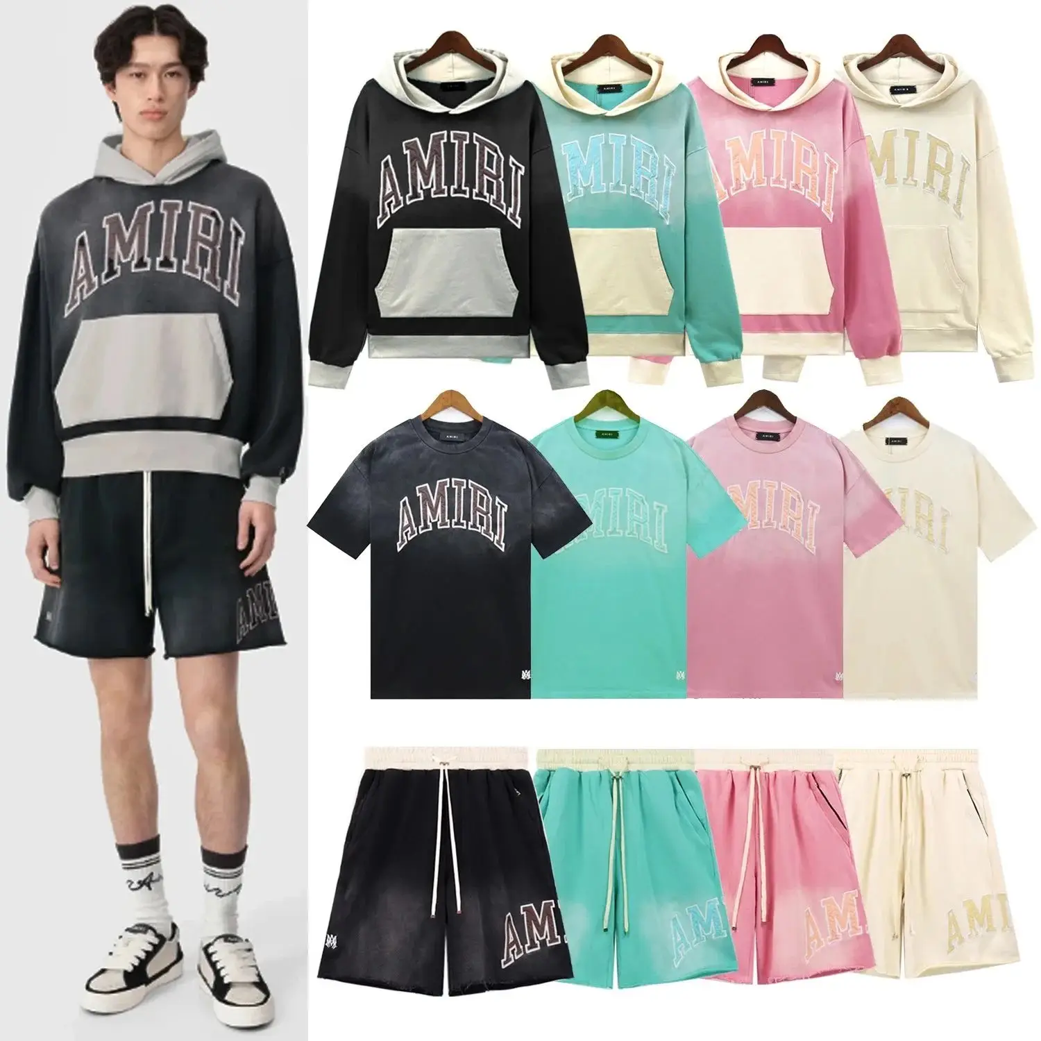 Arch Graphic Hoodie, T-Shirt and Shorts Set (12 Styles)