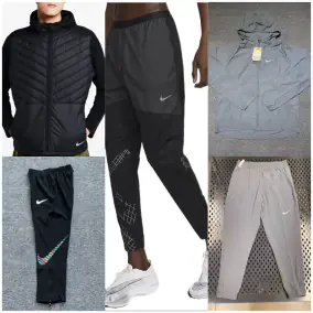 Nike Trail Running Hooded Jacket and Sweatpants Set - Black and Grey