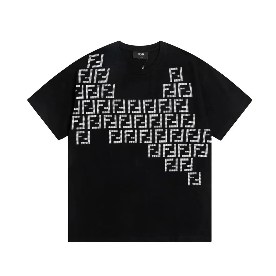 Fendi Black Graphic T-Shirt with FF Design