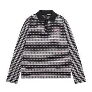 Chrome Hearts Cross Print Long-Sleeve Polo Shirt
