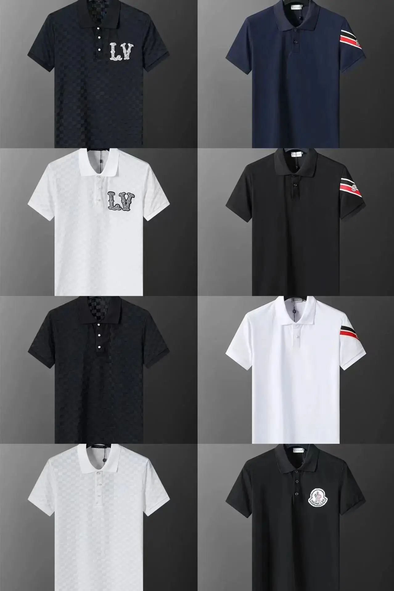 Slim-Fit Knit-Collar Polo Shirt