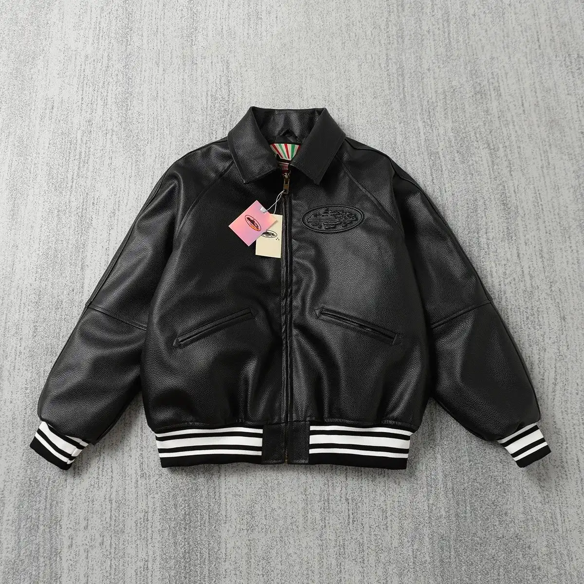 Corteiz leather jacket