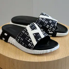 Hermes H Pattern Slide Sandals