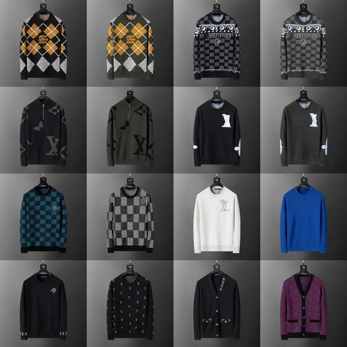 Louis Vuitton Argyle & Checkerboard Sweaters [16 Styles]