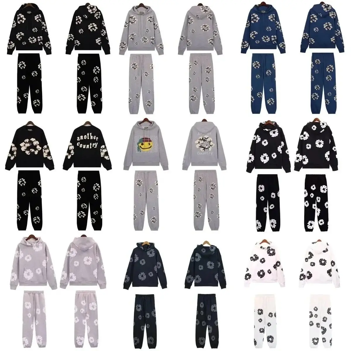 Dior Flower Print Hoodie & Jogger Set