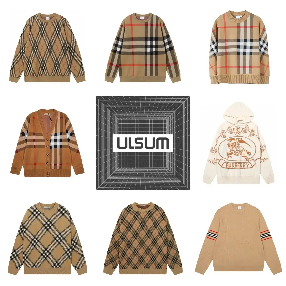 Burberry Check Pattern Sweaters and Cardigans