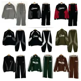 Color-Block Fleece Hoodie & Pants Set [37 styles]