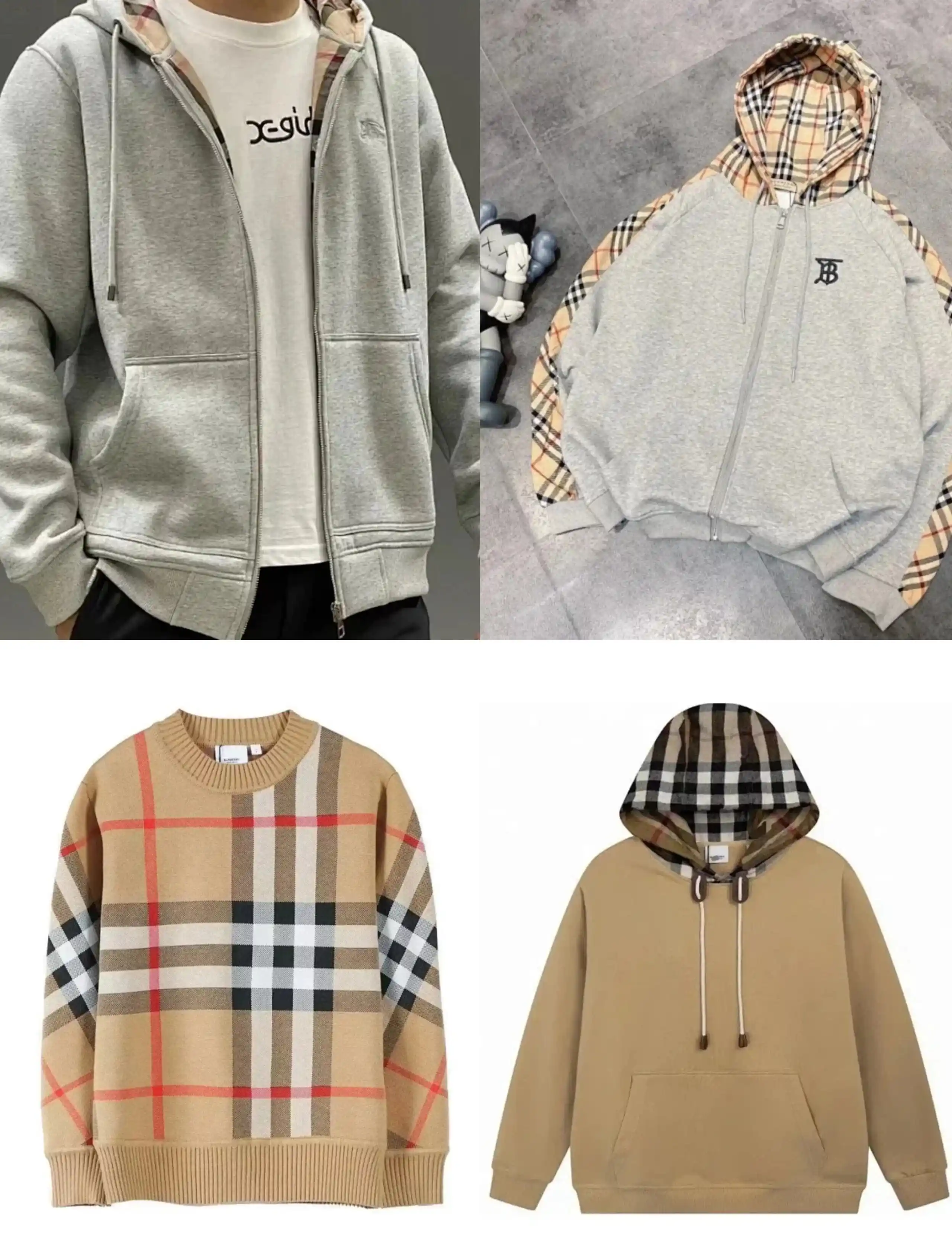 Burberry Check Hoodie/Sweater