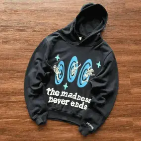 BRDKEN The Madness Never Ends Lettering Foam Print Casual Hoodie [13 styles]