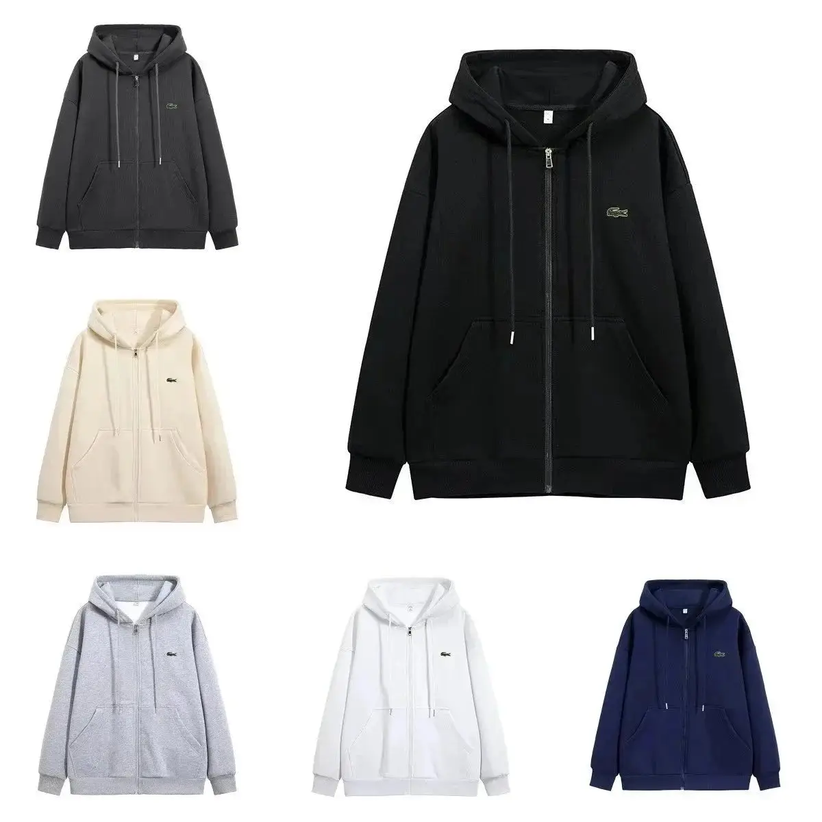 Lacoste Crocodile Zip-Up Hoodie