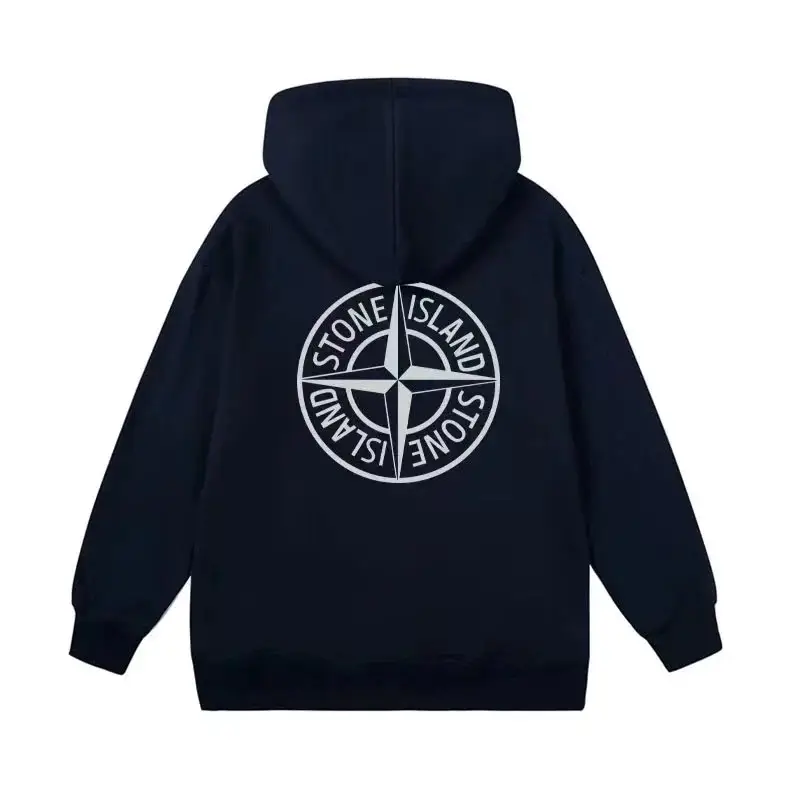 Stone Island Men's Hoodie - Black with Graphic Print