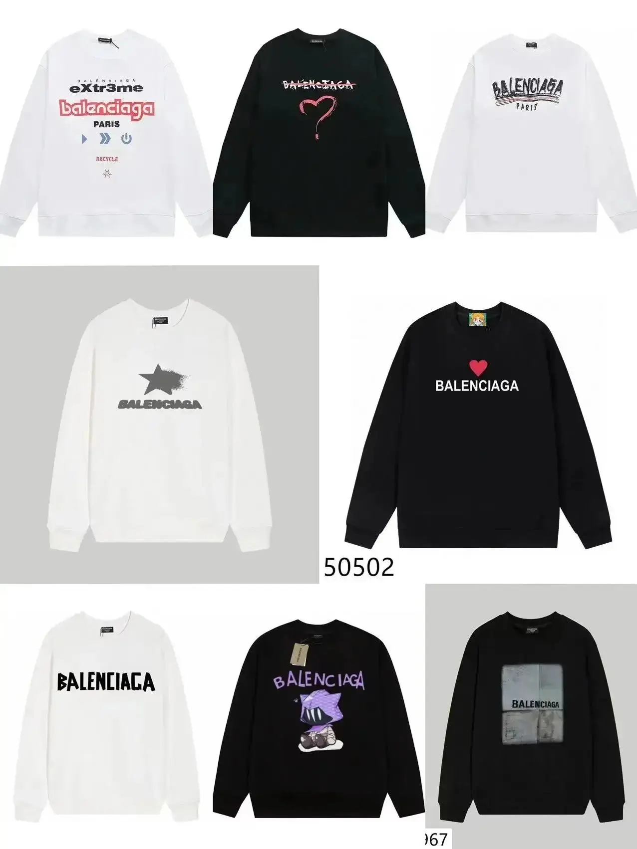 Balenciaga Graphic Print Sweatshirts