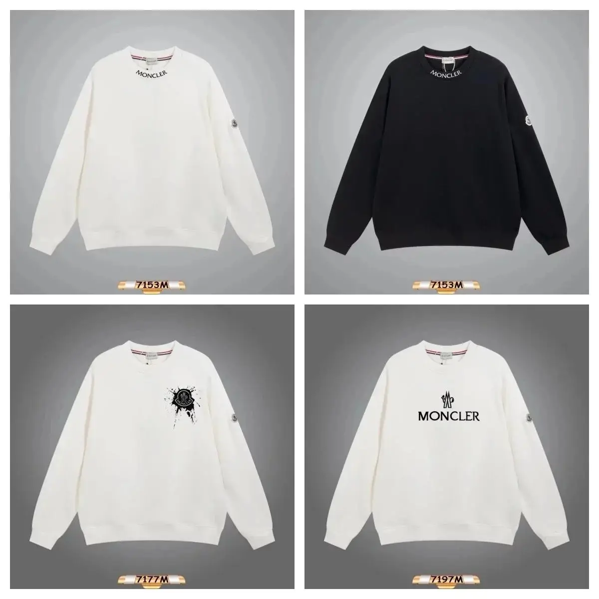 Moncler 7153M/7177M/7197M Sweatshirts [Cream and Black Options]