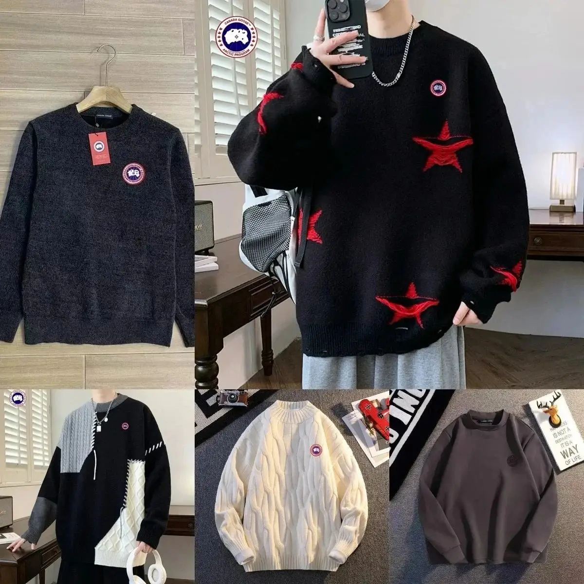 Canada Goose Arctic Program Sweater - Multiple Styles Star Embroidery