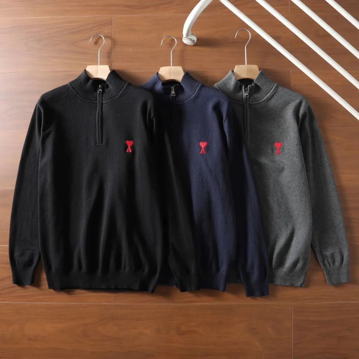 AMI Paris Heart Zip Sweater [3 styles]