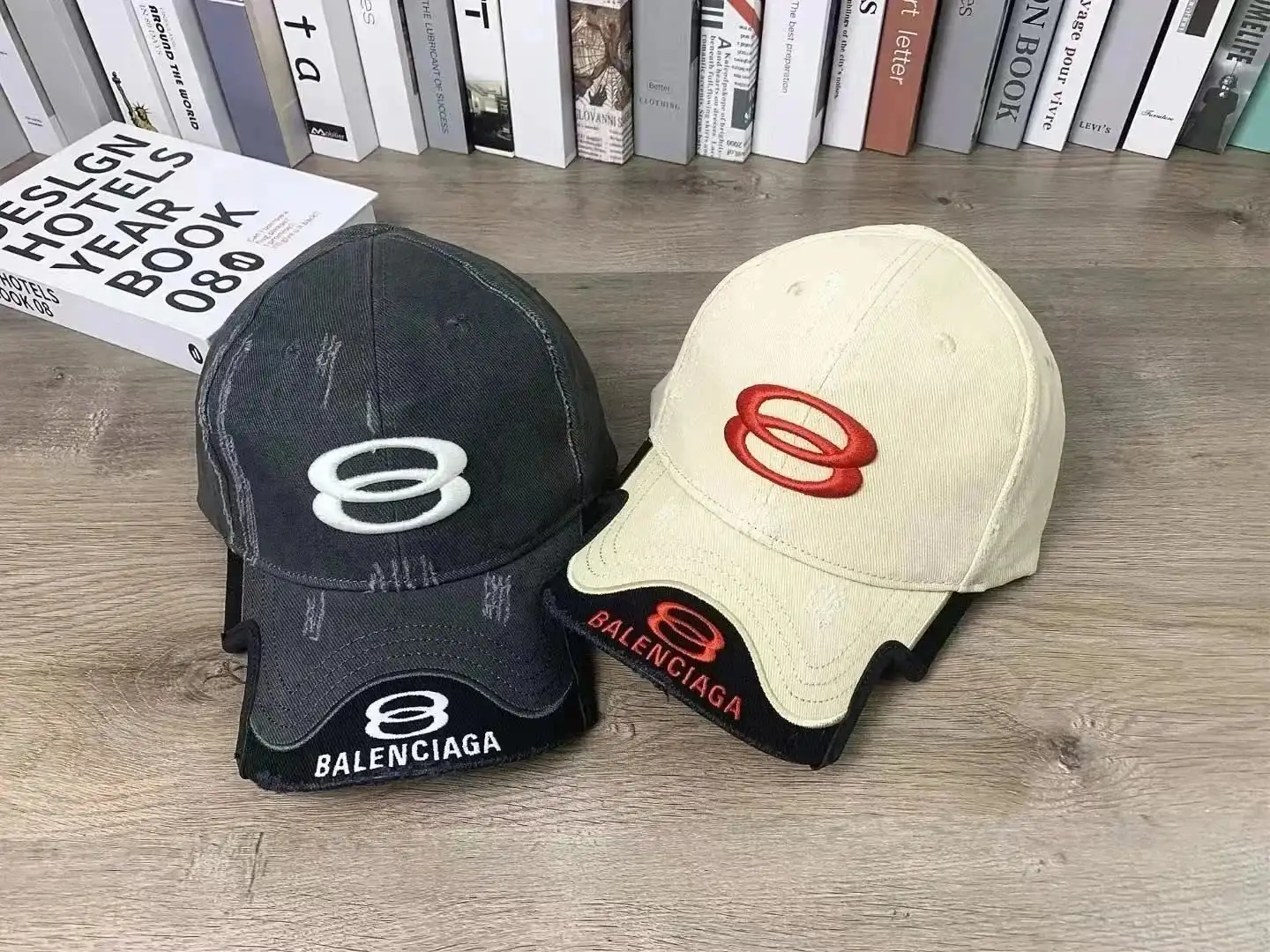 Balenciaga Triple B Peaked Cap Cotton Polyester