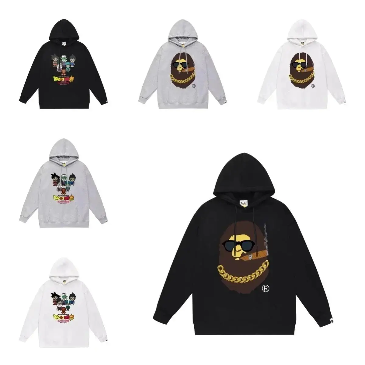 BAPE Ape Head Graphic Print Hoodies