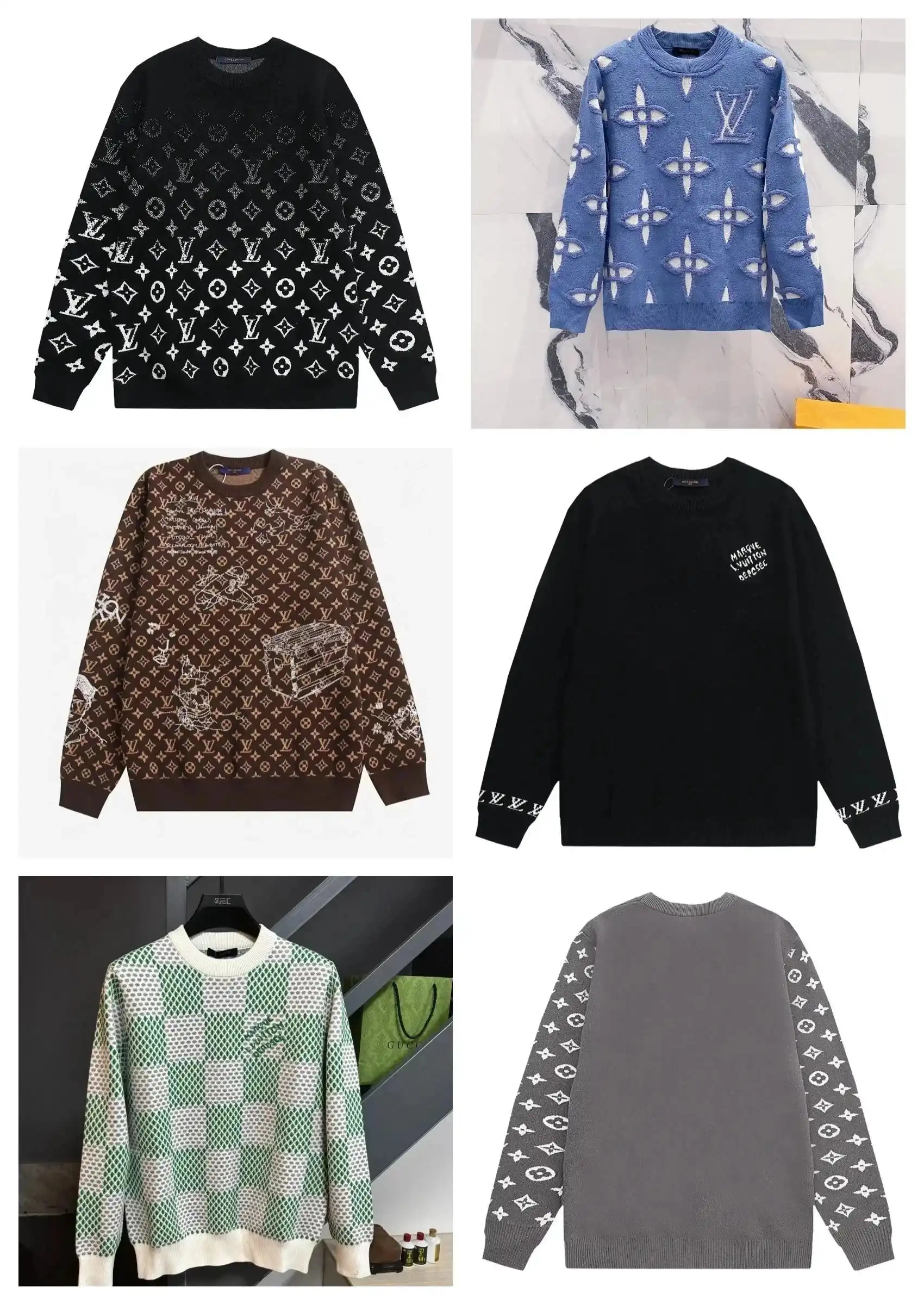 Louis Vuitton Patterned and Graphic Knit Sweaters
