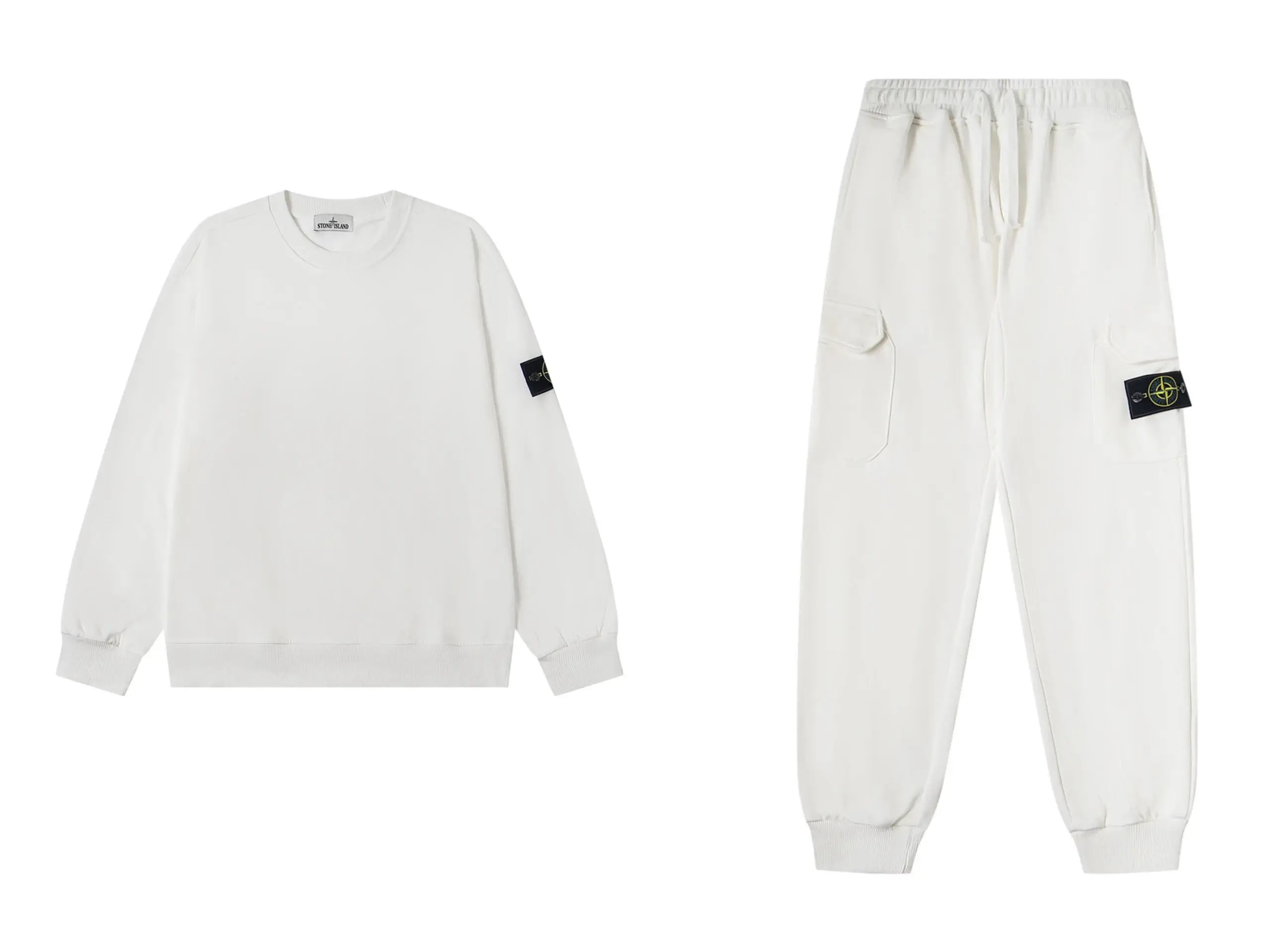 Stone Island Crewneck Sweatshirt & Cargo Joggers Set