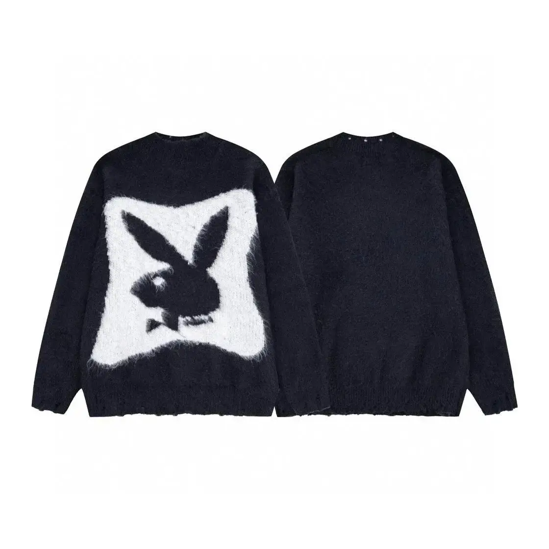 Mohair Letter Jacquard Sweater - 26 Styles