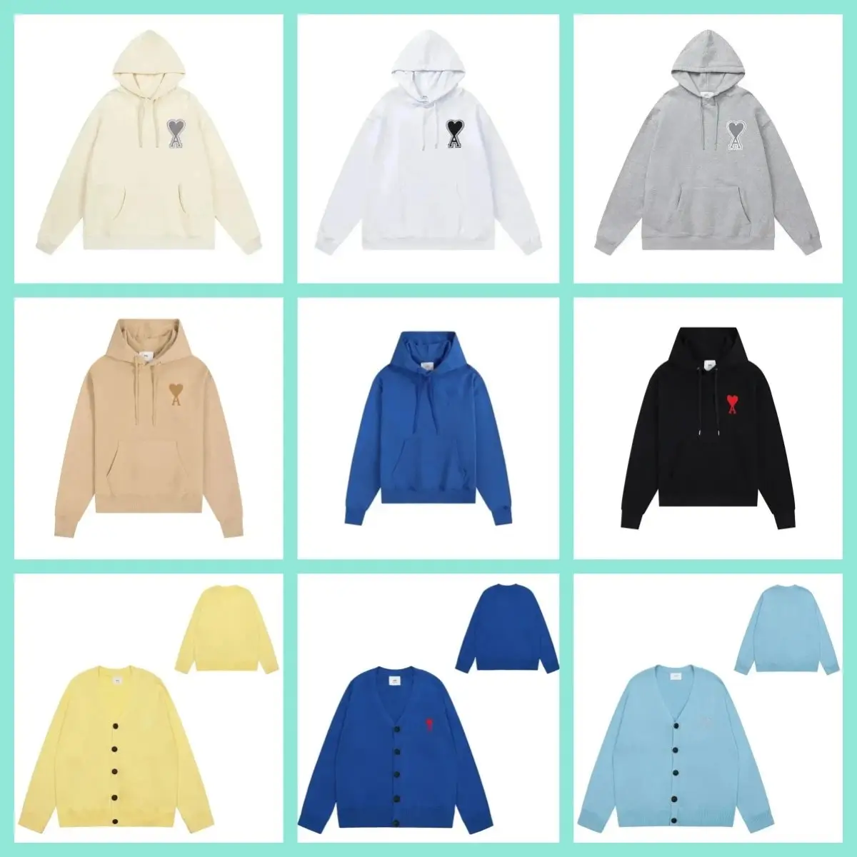 Ami Paris Heart Hoodie & Cardigan Sweater [40 styles]