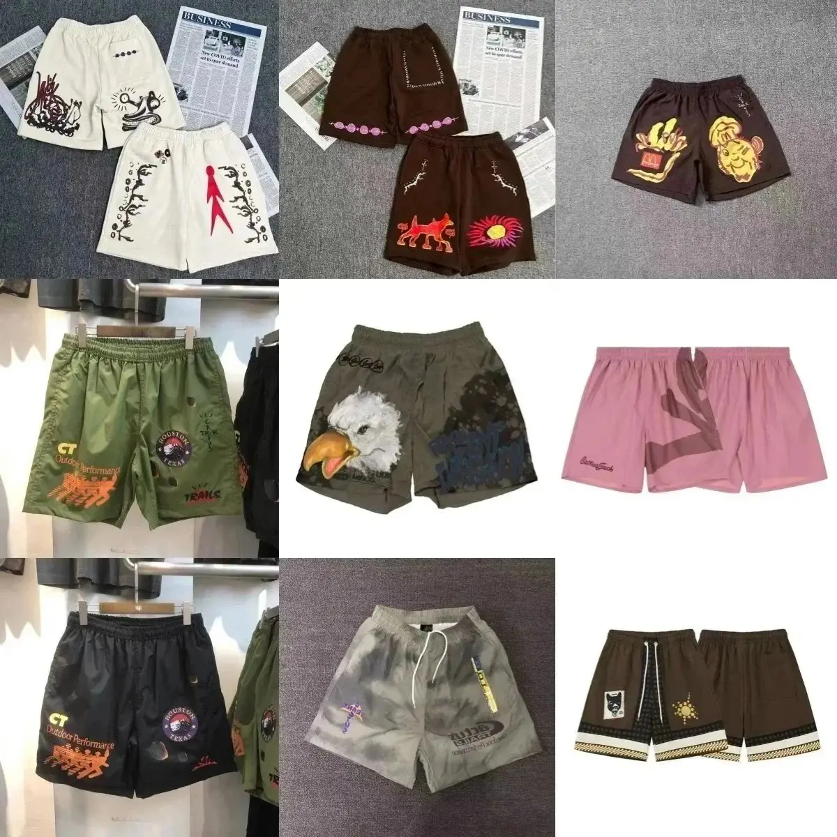 Travis Scott Cactus Jack Hip-Hop Casual All-Match Shorts [Multiple Designs]