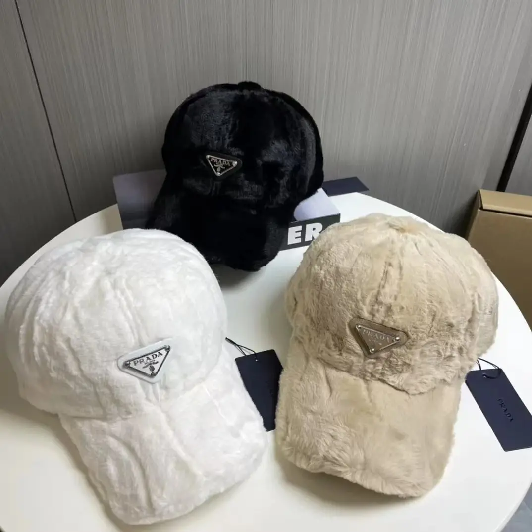 Prada Re-Nylon Synthetic Fur Baseball Cap