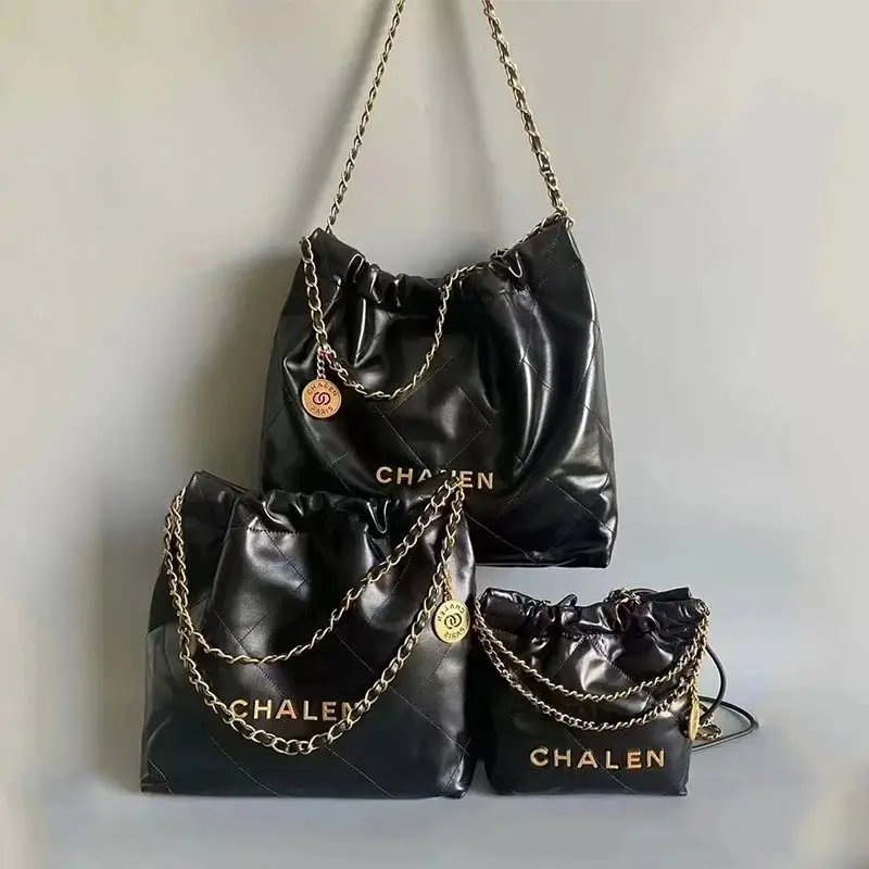 CHALEN Quilted Chain Shoulder Bag Set [3 Sizes]