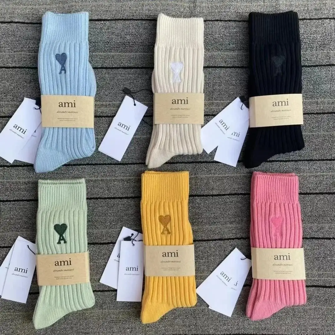 Ami Paris Heart-Detail Ribbed Socks [29 Styles]