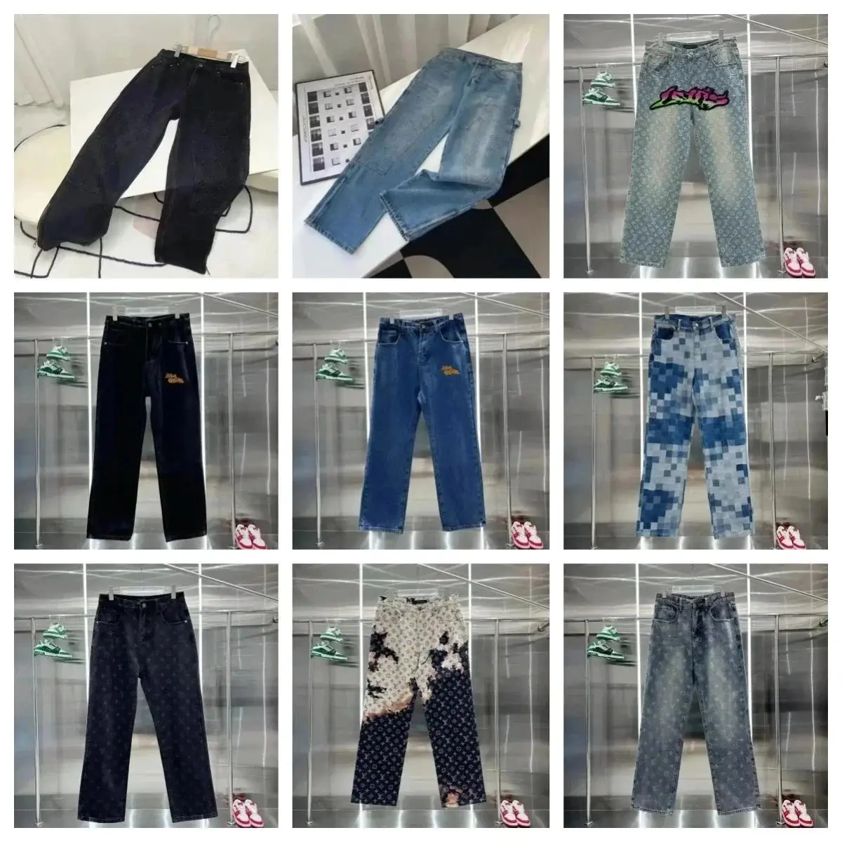 Louis Vuitton Retro Waist Straight Patchwork Dad Jeans