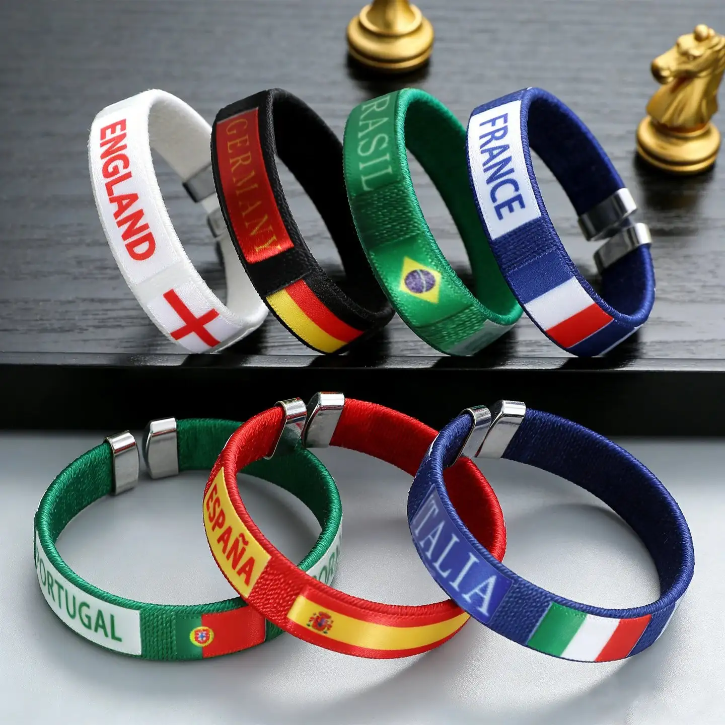 2026 Football Fan Woven Bracelet, Soccer Supporters Bracelet, Small Gift Souvenir